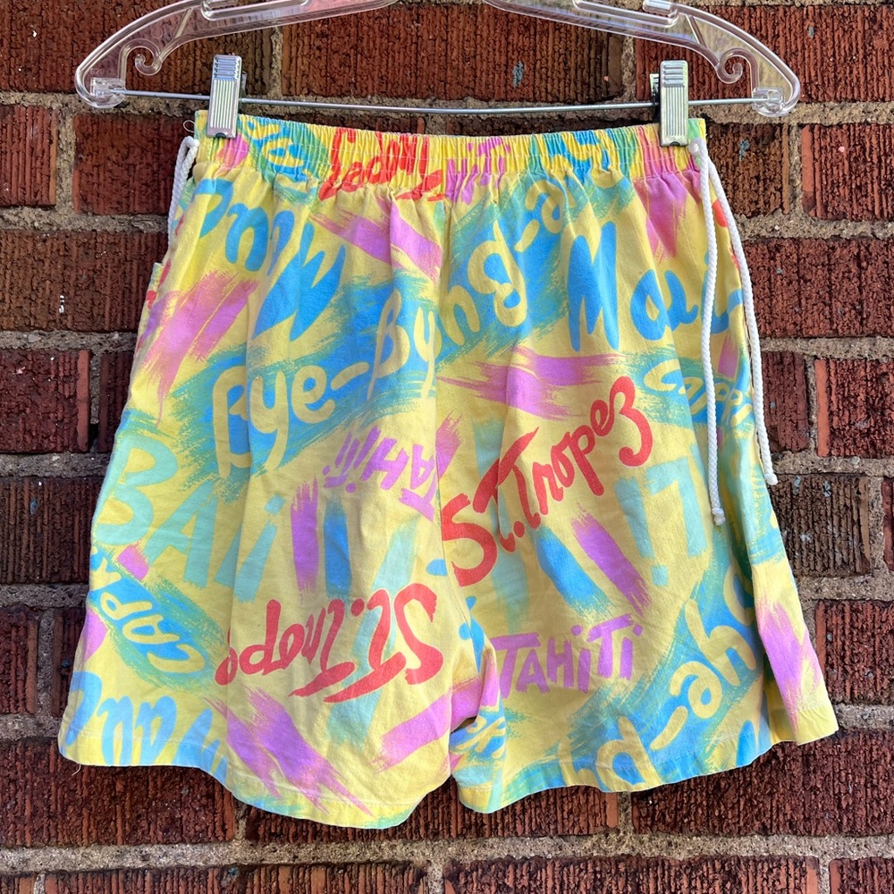 Fun Vintage 80s Cotton Shorts Size S-M - Picture 3 of 7